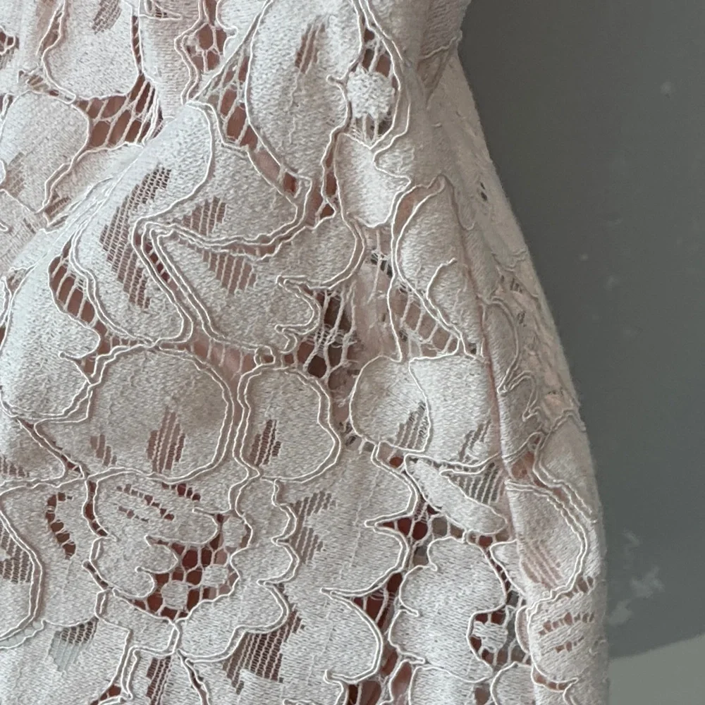 Jessica Howard Women's Blush Pink Lace Fit-and-Flare Dress Size 14